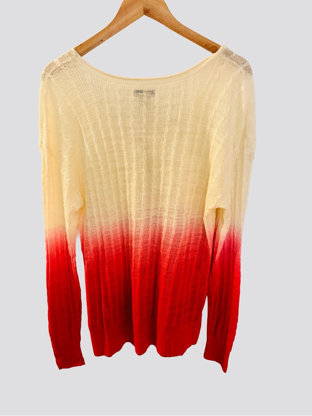Lucky Brand Boho Ombre Dip Dye Ribbed Sweater XL